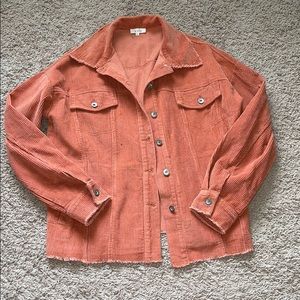 NWOT coral/red jean jacket
